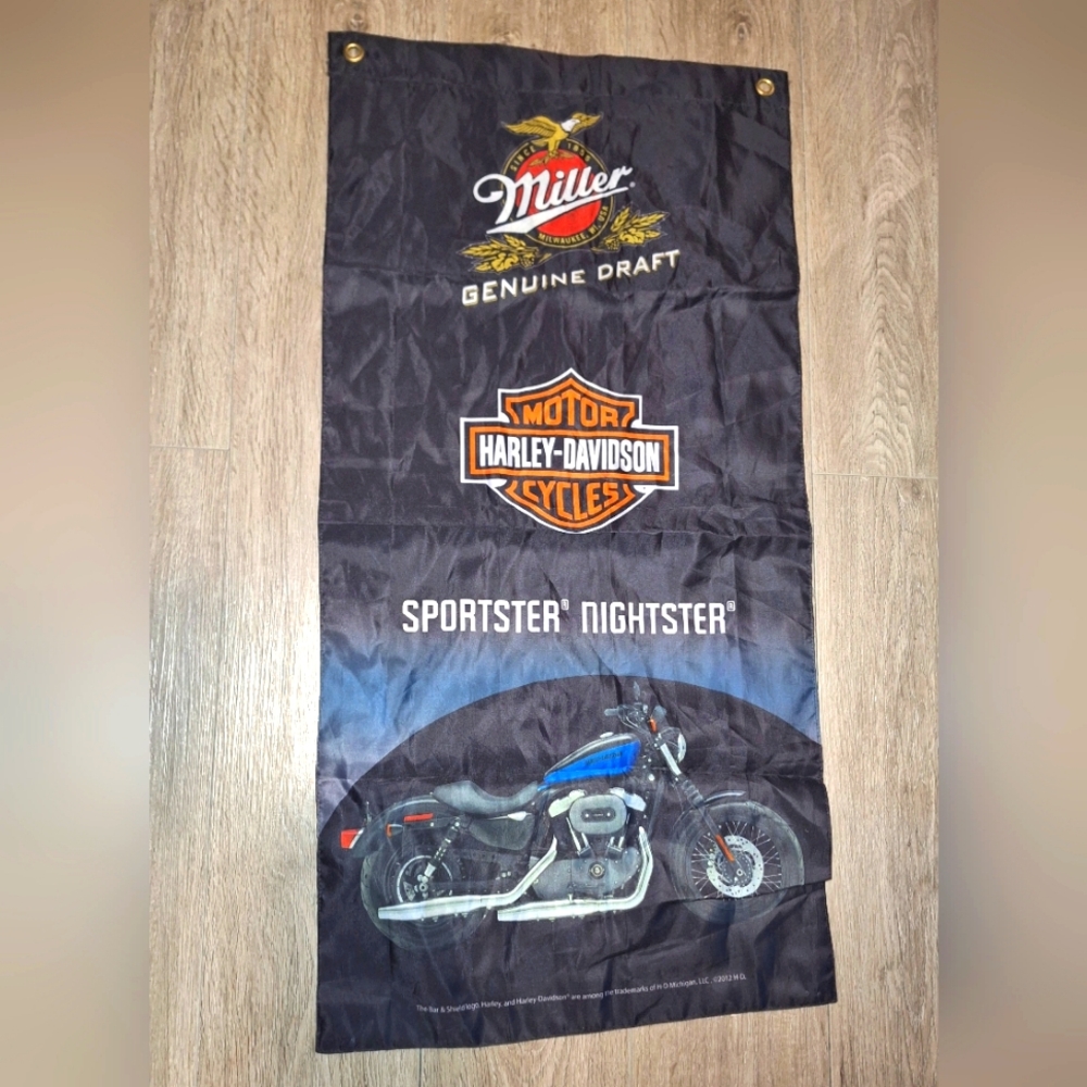 Harley Davidson Miller GD Flag Banner Sportster Nightster 18 X 37